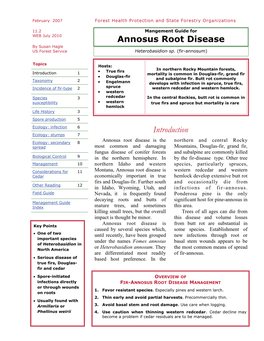 Annosus Root Disease by Susan Hagle US Forest Service Heterobasidion Sp