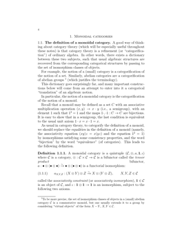 Basics of Monoidal Categories