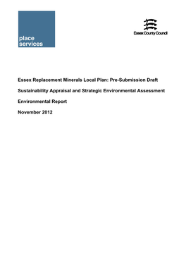 Sustainability Appraisal and Strategic Environmental Assessment