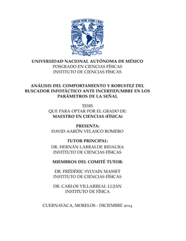 Análisis Del Comportamiento Y Robustez Del Buscador Infotáctico Ante Incertidumbre En Los Parámetros De La Señal