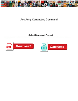 Acc Army Contracting Command
