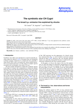 The Symbiotic Star CH Cygni the Broad Lyα Emission Line Explained by Shocks
