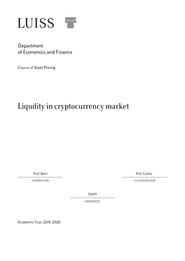 Liqudity in Cryptocurrency Market