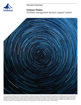 Invesco Vision: Portfolio Management Decision Support System