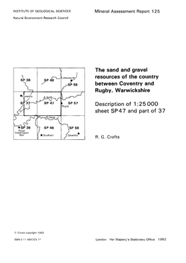 The Sand and Gravel Resources of the Country Between Coventry and Rugby, Warwickshire in Pocket