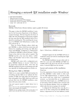 Managing a Network TEX Installation Under Windows∗