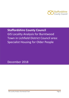 Staffordshire County Council GIS Locality Analysis for Burntwood