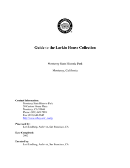 Guide to the Larkin House Collection