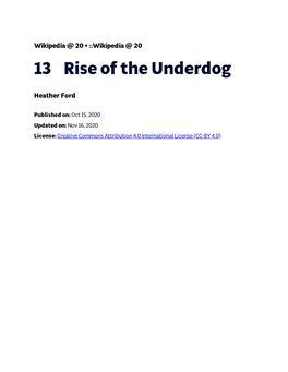 13€€€€Rise of the Underdog