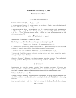 MA300.2 Game Theory II, LSE