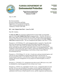 Lake Talquin State Park 06.12.2020 ARC Approved