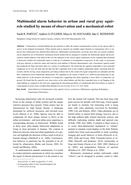 Multimodal Alarm Behavior in Urban and Rural Gray Squir-Rels Studied By