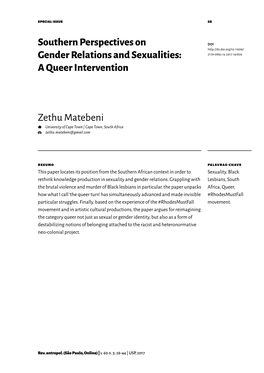 A Queer Intervention Zethu Matebeni