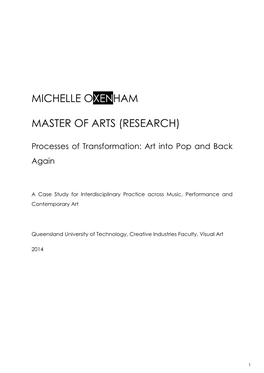 Michelle Oxenham Thesis