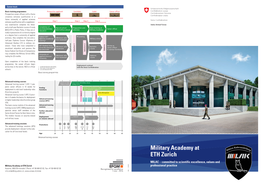 Military Academy at ETH Zurich Is the Educational Institution for the Education, Training and Development of Career Officers of the Swiss Armed Forces