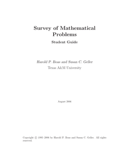 Survey of Mathematical Problems Student Guide