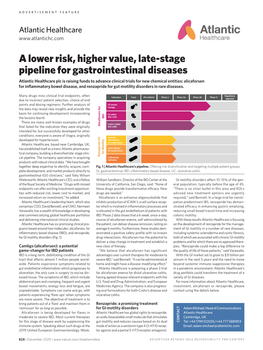 A Lower Risk, Higher Value, Late-Stage Pipeline for Gastrointestinal Diseases
