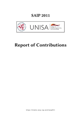 Report of Contributions