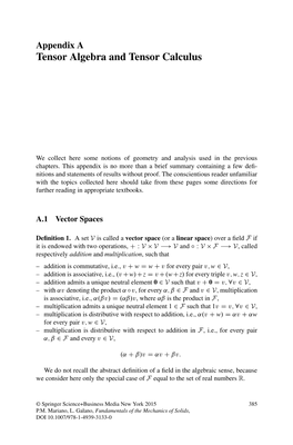 Tensor Algebra and Tensor Calculus