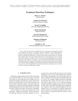 Exoplanet Detection Techniques