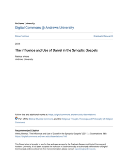 The Influence and Use of Daniel in the Synoptic Gospels