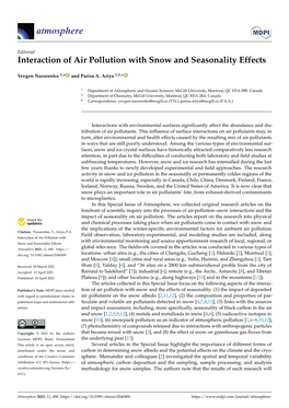 Interaction of Air Pollution with Snow and Seasonality Effects