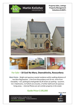 10 Ceol Na Mara, Owenahincha, Rosscarbery Guide Price € 195000