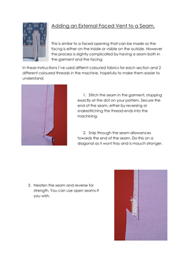 Adding an External Faced Vent to a Seam