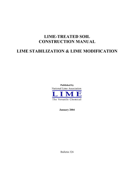 Lime Treated Soil Construction Manual