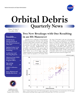 Quarterly News Volume 24, Issue 4 November 2020 Two New Breakups with One Resulting Inside