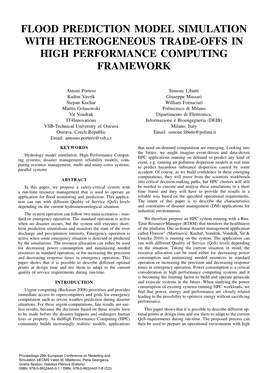 Flood Prediction Model Simulation with Heterogeneous Trade-Offs in High Performance Computing Framework