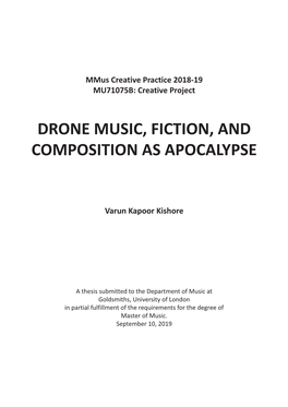 Drone Music, Fiction, and Composition As Apocalypse