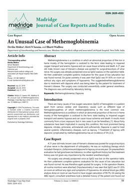 An Unusual Case of Methemoglobinemia