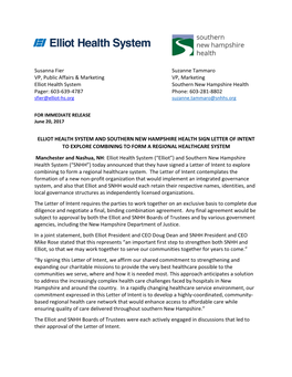 The Elliot Health System and Southern New Hampshire Health