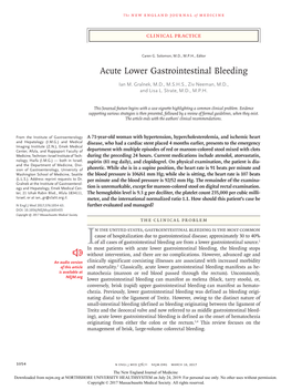 Acute Lower Gastrointestinal Bleeding