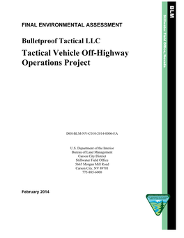 Tactical Vehicle Off-Highway Operations Project