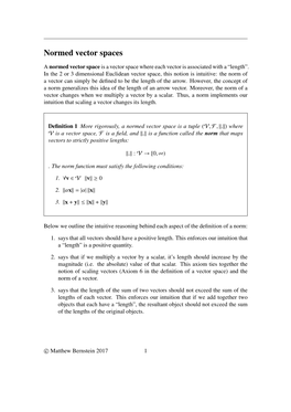 Normed Vector Spaces