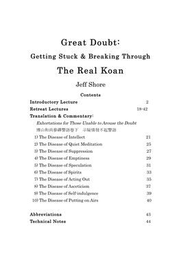 Great Doubt: the Real Koan