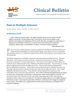 National MS Society Clinical Bulletin