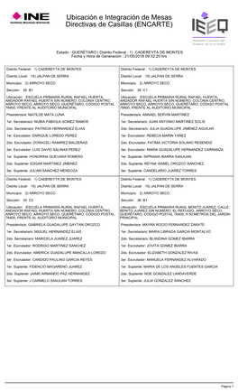 Ubicación E Integración De Mesas Directivas De Casillas (ENCARTE)