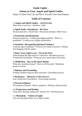 Guide Lights – Attune to Your Angels and Spirit Guides Table of Contents