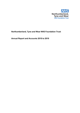 Northumberland, Tyne and Wear NHS Foundation Trust Annual Report