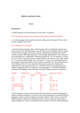 The Leti Language, Spoken on the West-Side of Leti Island in Southwest Maluku