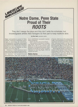 Notre Dame, Penn State Proud of Their ROOTS They Don't Design the Plays and They Don't Write the Schedules, But