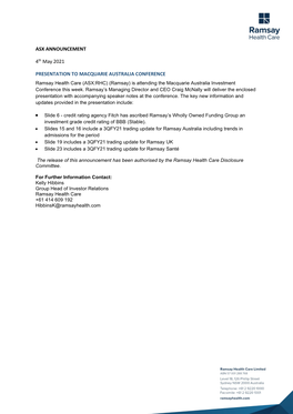 ASX ANNOUNCEMENT 4Th May 2021