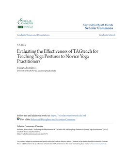 Evaluating the Effectiveness of Tagteach for Teaching Yoga Postures to Novice Yoga Practitioners