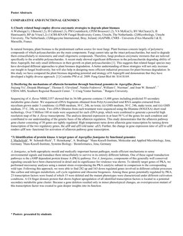 Poster Abstracts COMPARATIVE and FUNCTIONAL GENOMICS 1