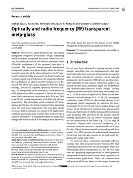 (RF) Transparent Meta-Glass