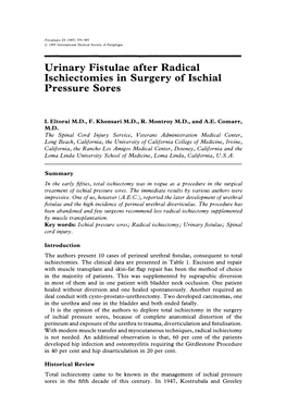 Urinary Fistulae After Radical Ischiectomies in Surgery of Ischiv