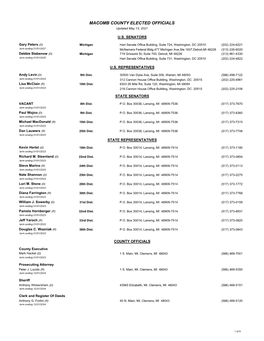 ELECTED OFFICIALS Updated May 13, 2021